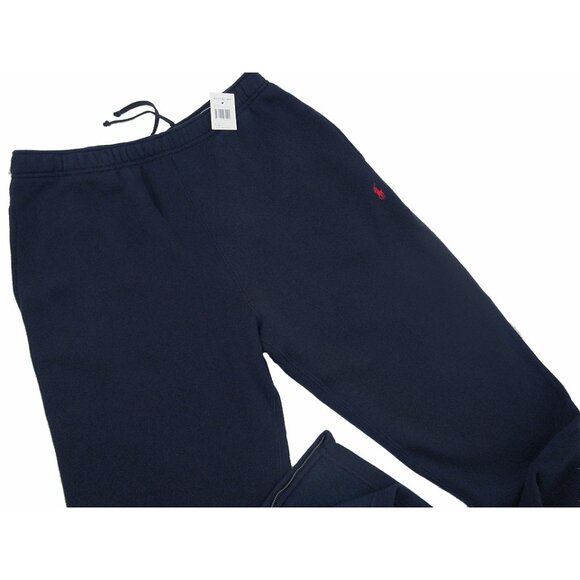 NEW Vintage Polo Ralph Lauren Mens Sweatpants! XXL Navy Rib Knit Red Polo Player - Picture 1 of 2